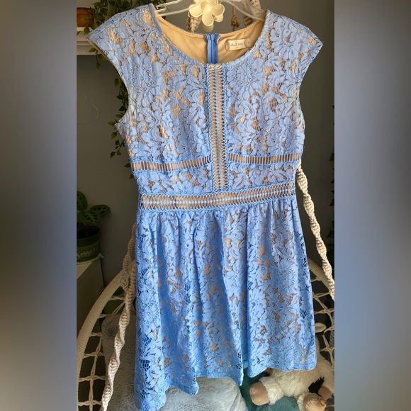 Altar'd State Other - Altar'd State Light Blue Lace Kids Dress